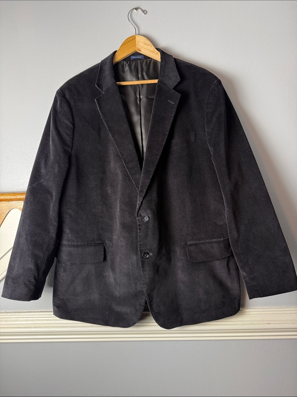Stafford Black Corduroy Sport Coat Blazer